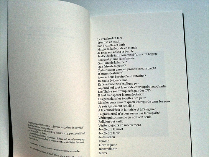 Le présent poème a été écrit le 15 janvier 2015 par David Taieb entre Bruxelles et Paris Poème K de David Taieb